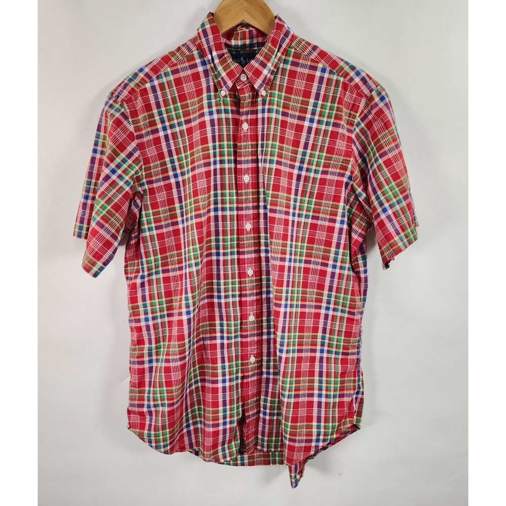 Ralph Lauren Classic Fit Button Up Shirt Men's L Plaid Multicolor Preppy